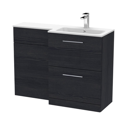 Nuie Arno 1100mm 2 Drawer Floor Standing Combination Vanity & WC Unit With L-Shaped Basin, photo 17