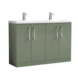 Nuie Arno 1200mm 4 Door Floor Standing Twin Vanity Unit With Basin, photo 10