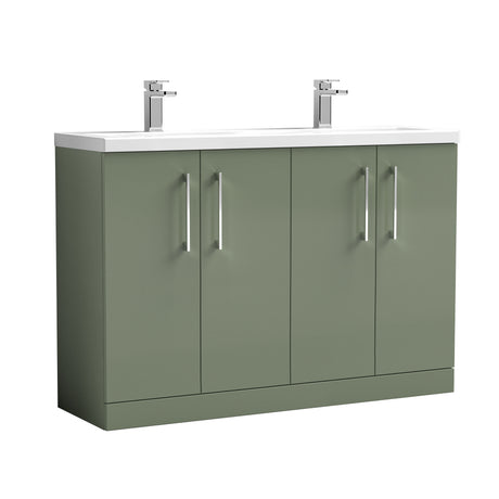 Nuie Arno 1200mm 4 Door Floor Standing Twin Vanity Unit With Basin, photo 10