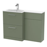 Nuie Arno 1100mm 2 Drawer Floor Standing Combination Vanity & WC Unit With L-Shaped Basin, photo 9