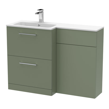 Nuie Arno 1100mm 2 Drawer Floor Standing Combination Vanity & WC Unit With L-Shaped Basin, photo 9