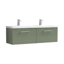 Nuie Arno 1200mm 2 Drawer Wall Hung Twin Vanity Unit With Basin, photo 10