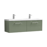 Nuie Arno 1200mm 2 Drawer Wall Hung Twin Vanity Unit With Basin, photo 10