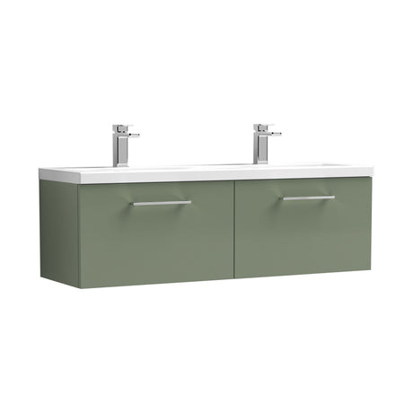 Nuie Arno 1200mm 2 Drawer Wall Hung Twin Vanity Unit With Basin, photo 10