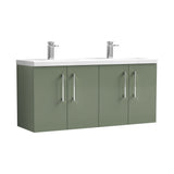 Nuie Arno 1200mm 4 Door Wall Hung Twin Vanity Unit With Basin, photo 10