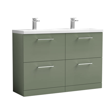 Nuie Arno 1200mm 4 Drawer Floor Standing Twin Vanity Unit With Basin, photo 10