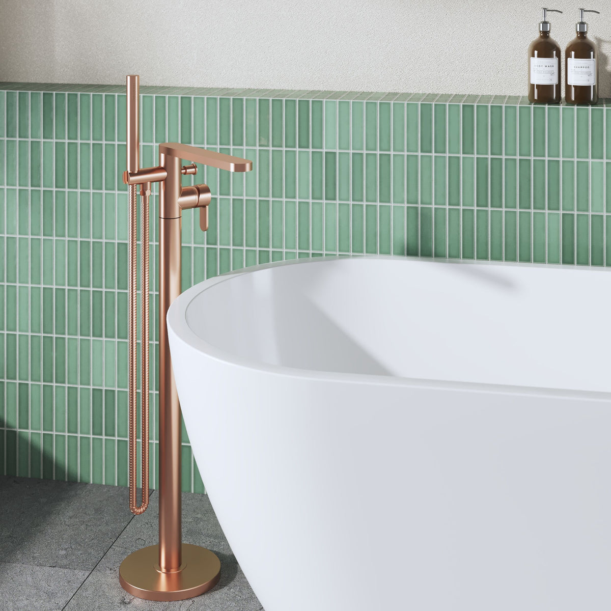 Nuie Arvan Bath Shower Mixer With Kit – Brushed Bronze