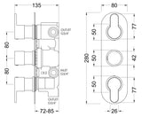Nuie Arvan Triple Thermostatic Shower Valve With Diverter, photo 6
