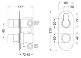 Nuie Arvan Twin Thermostatic Shower Valve With Diverter, photo 7