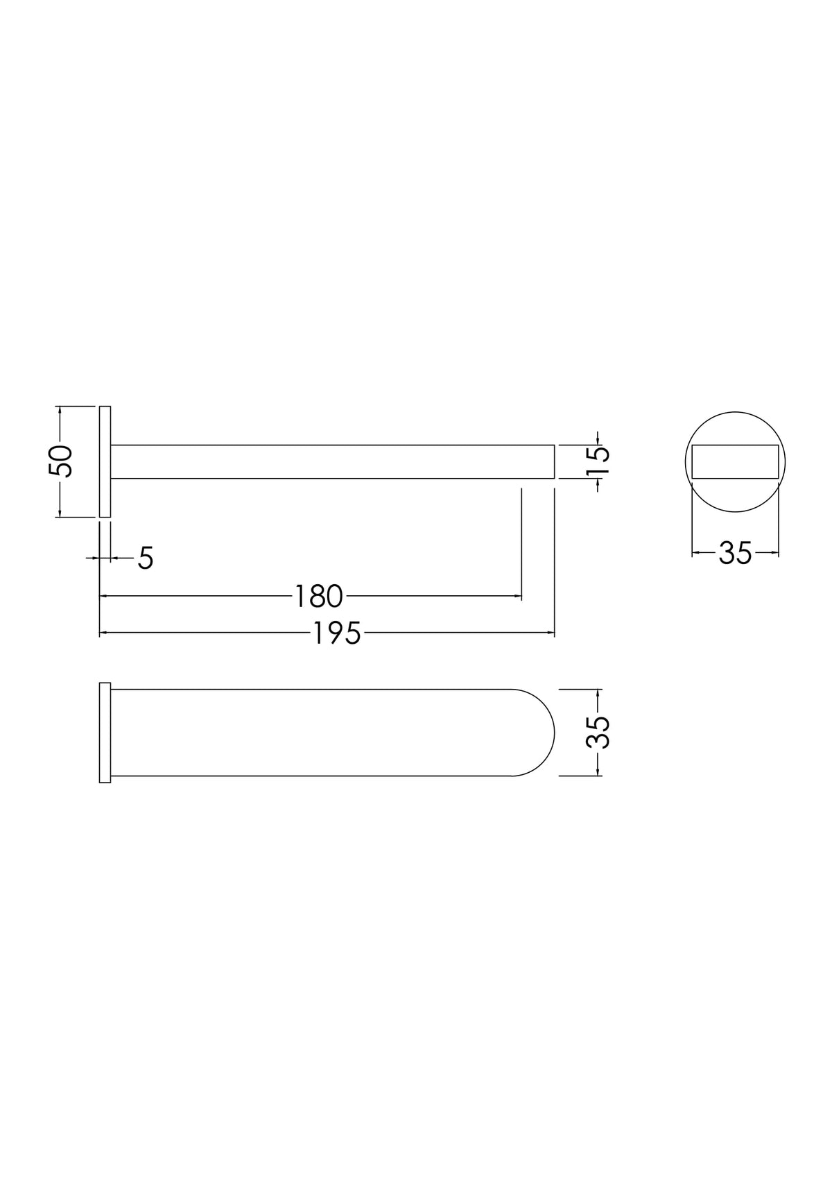 Nuie Arvan Bath Mixer – Chrome, photo 3