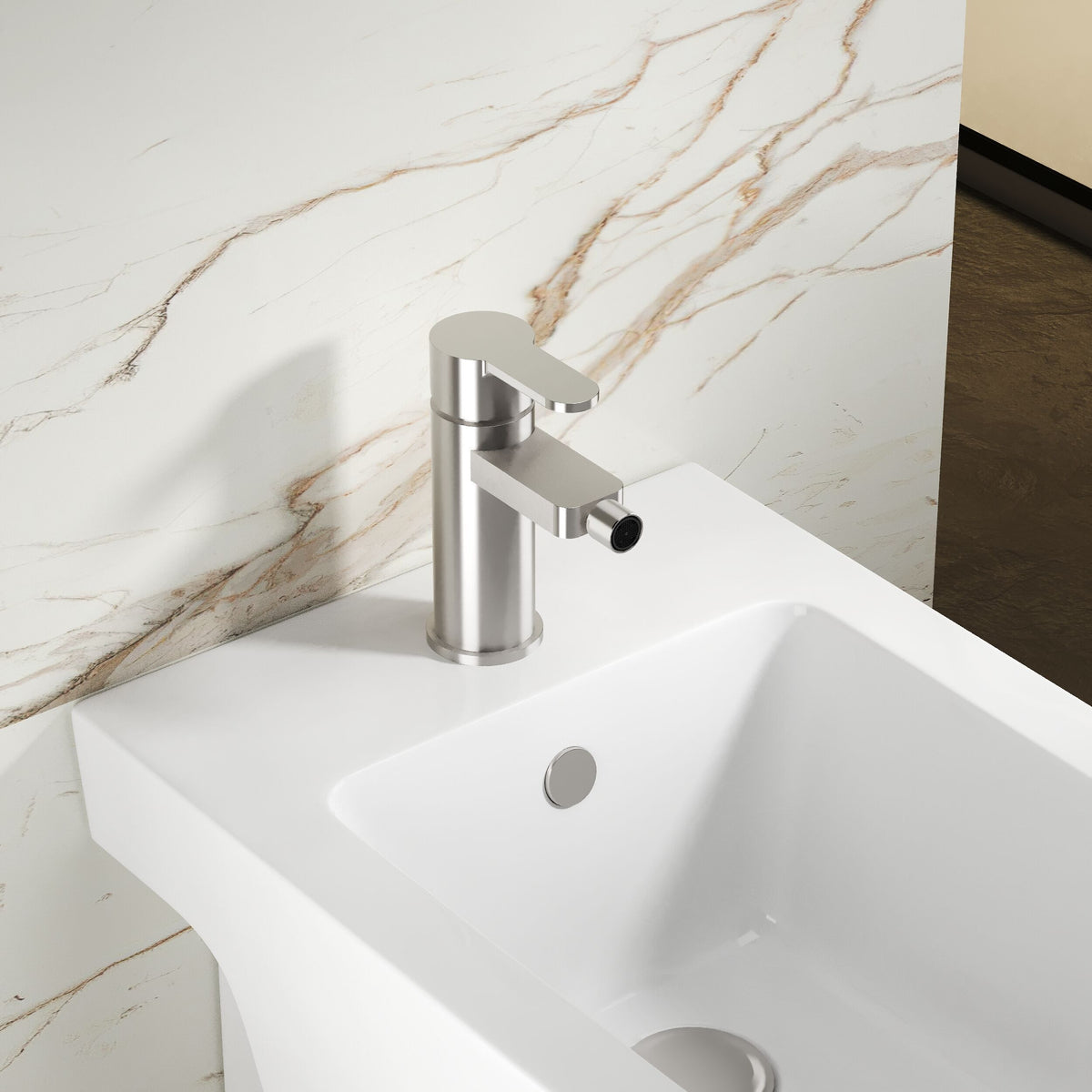 Nuie Arvan Bidet Mixer and Pop Up Waste – Chrome, photo 4