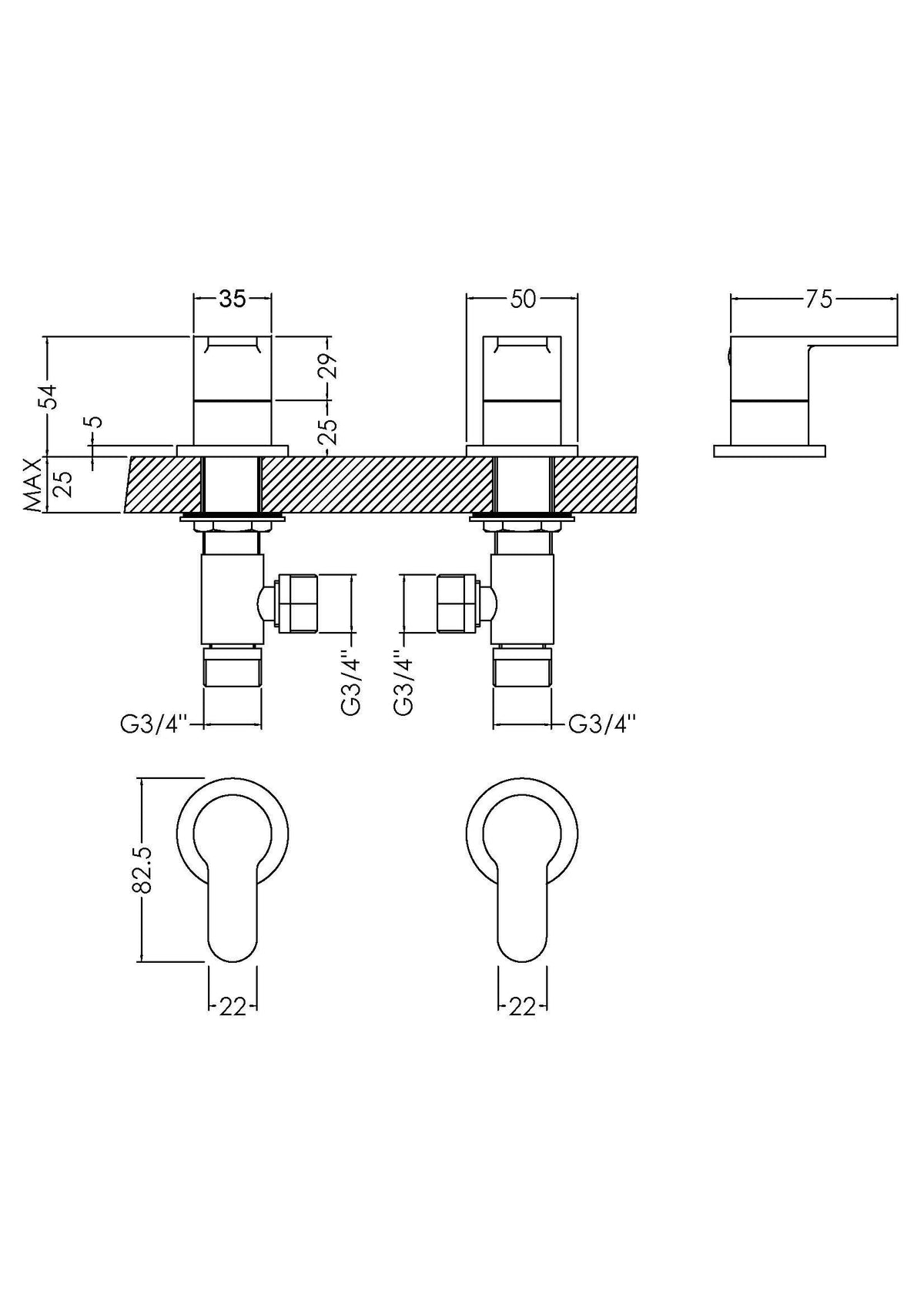 Nuie Arvan 3/4" Side Valves – Chrome, photo 3
