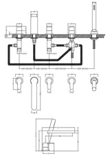 Nuie Arvan 5 Tap Hole Deck Mounted Bath Shower Mixer – Chrome, photo 3