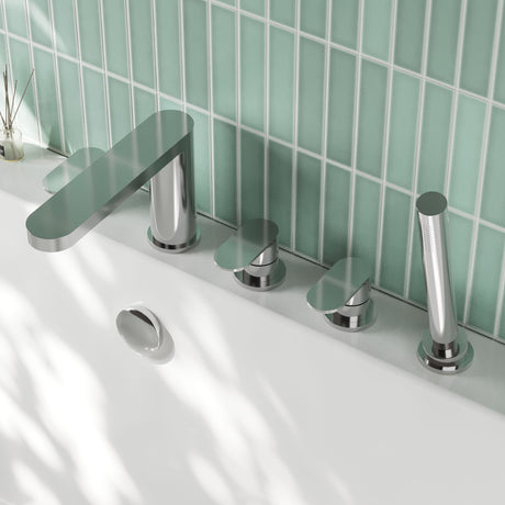 Nuie Arvan 5 Tap Hole Deck Mounted Bath Shower Mixer – Chrome, photo 4