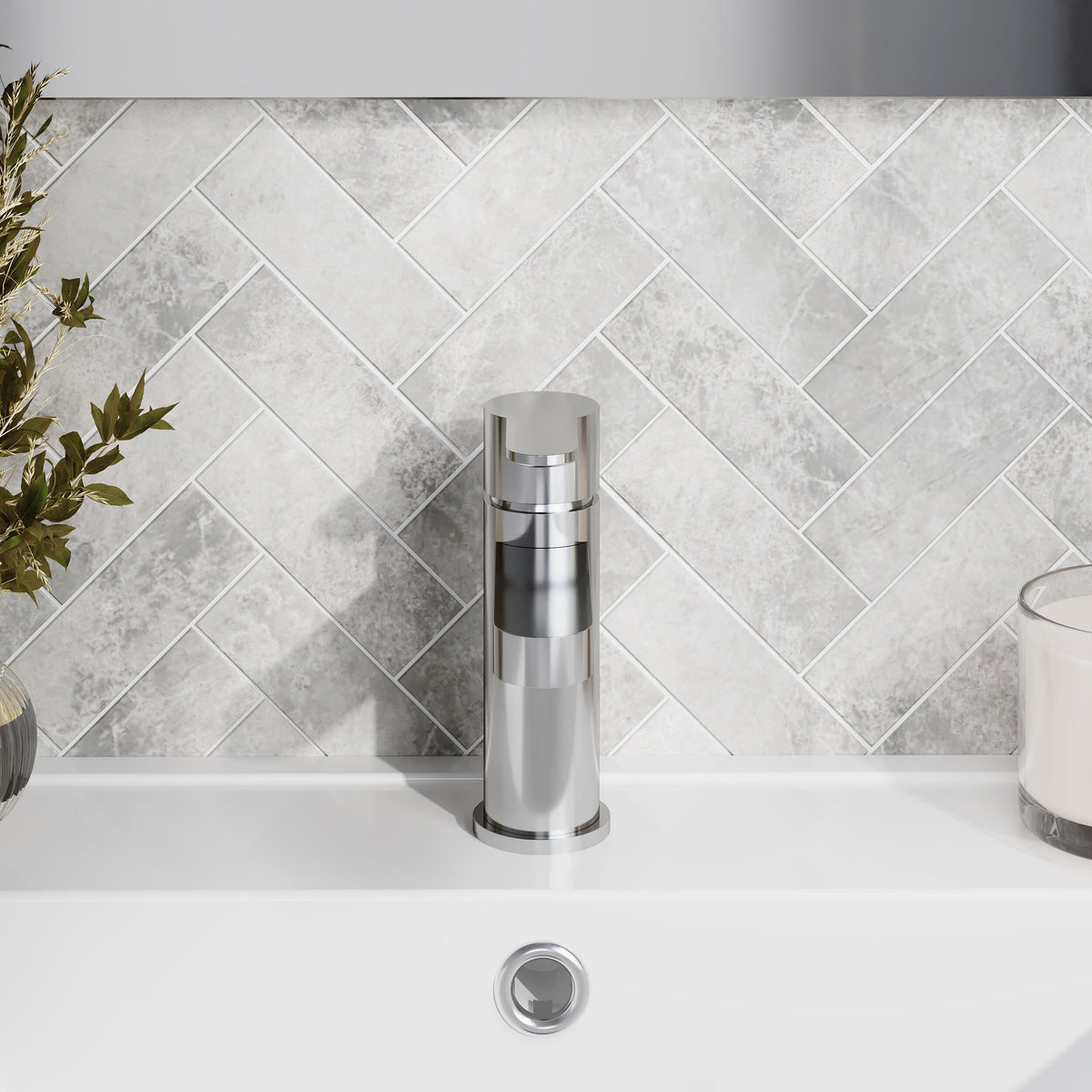 Nuie Arvan Mini Basin Mixer With Push Button Waste – Chrome