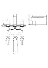 Nuie Arvan 3 Tap Hole Bath Filler Deck Mounted Bath Filler Tap Hole Bath – Chrome, photo 2