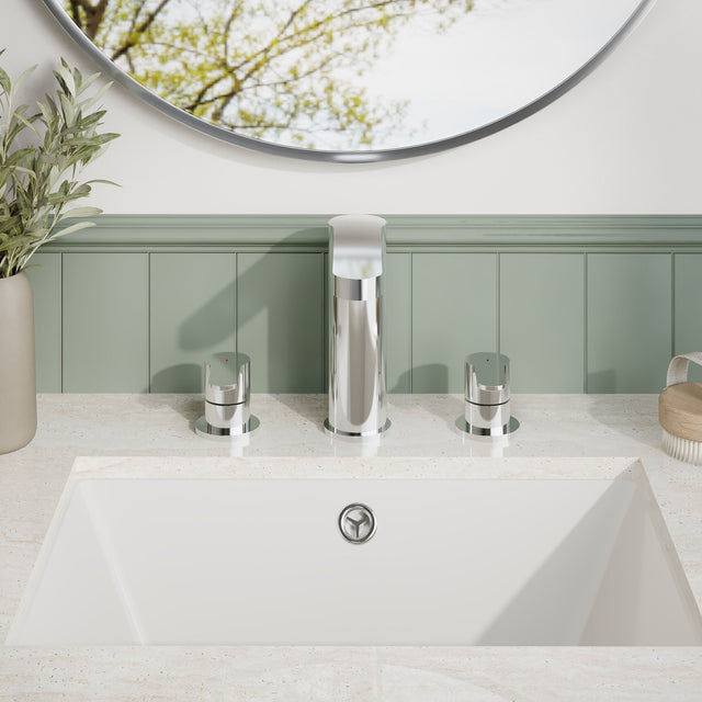 Nuie Arvan 3 Tap Hole Basin Mixer With Pop Up Waste – Chrome