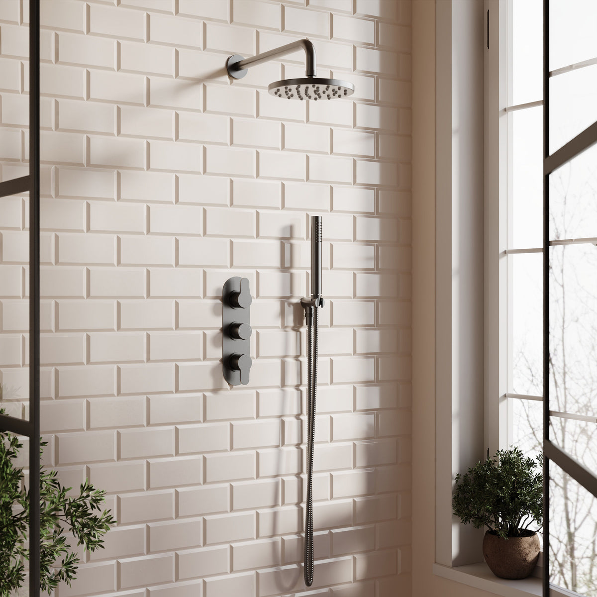 Nuie Arvan Triple Thermostatic Shower Valve