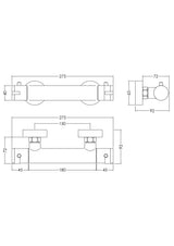 Nuie Arvan Thermostatic Bar Shower Valve – Chrome, photo 2