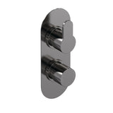 Nuie Twin Thermostatic Shower Valve – Brushed Pewter, Chrome or Brushed Brass, photo 2