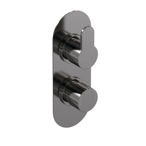 Nuie Twin Thermostatic Shower Valve – Brushed Pewter, Chrome or Brushed Brass, photo 2