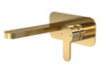 Nuie Arvan Wall Mounted 2 Tap Hole Basin Mixer With Plate – Brushed Brass, photo 2
