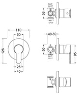 Nuie Arvan Manual Shower Valve – Chrome, photo 2