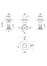 Nuie Arvan Concealed Shower Valve – Chrome, photo 2