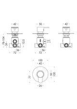 Nuie Arvan Triple Concealed Shower Valve With Diverter – Chrome, photo 2