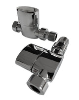 Kartell K-VIT Aspen Manual Radiator Valves Straight with Pipes and Rosettes in chrome