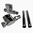 Kartell K-VIT Aspen Manual Radiator Valves Straight with Pipes and Rosettes in chrome
