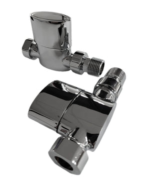 Kartell K-VIT Aspen Radiator Valve Straight 15mm (Pair) in Chrome
