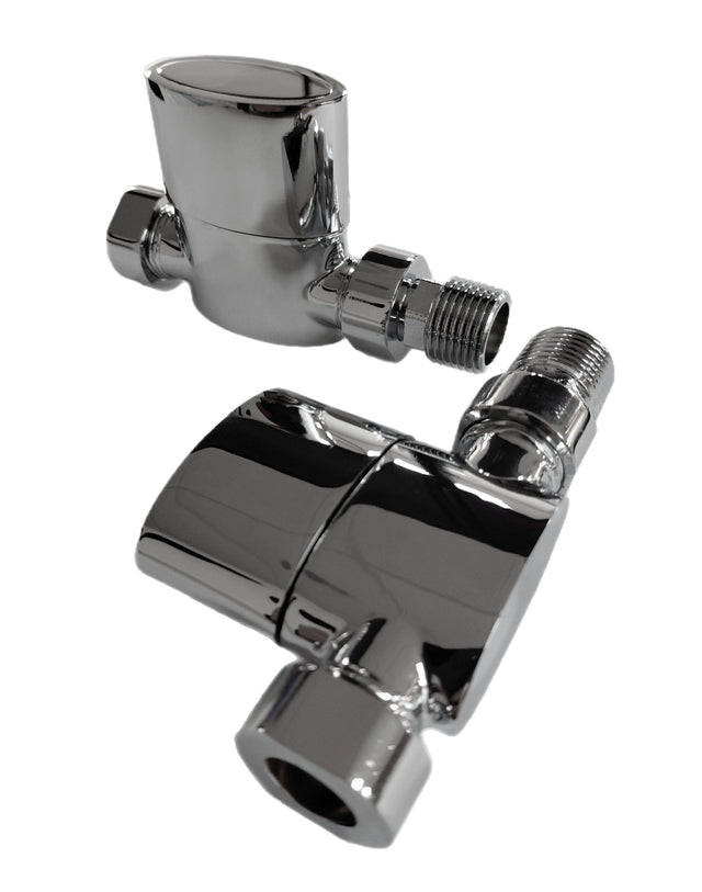 Kartell K-VIT Aspen Radiator Valve Straight 15mm (Pair) in Chrome