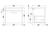 Nuie Athena 1 Drawer Wall Hung Vanity Unit With Worktop – 500mm, 600mm & 800mm, photo 9