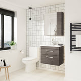 Nuie Athena 2 Drawer Wall Hung Vanity Unit With Basin – 500mm, 600mm & 800mm