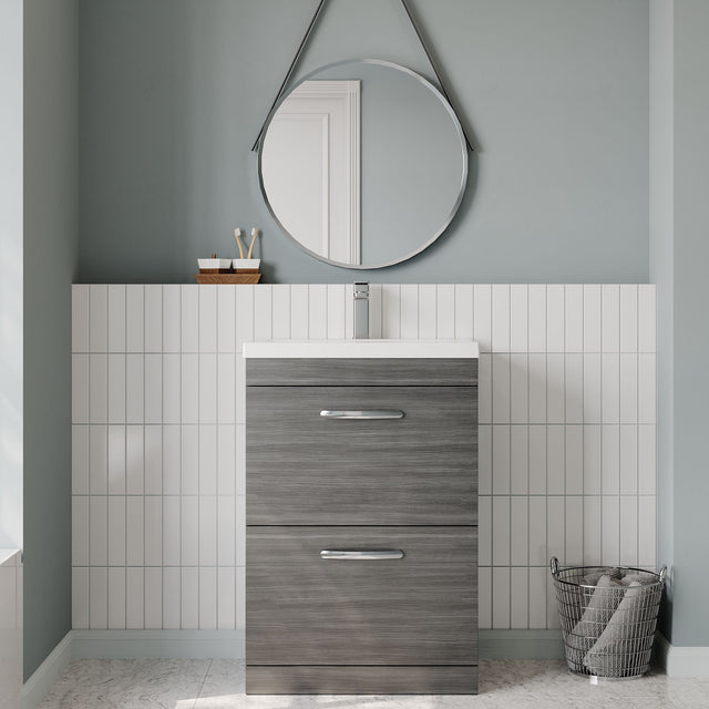 Nuie Athena 2 Drawer Floor Standing Vanity Unit With Basin – 600mm & 800mm