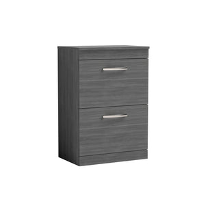 Nuie Athena 2 Drawer Floor Standing Vanity Unit With Worktop – 600mm & 800mm, photo 2