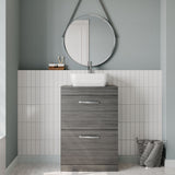 Nuie Athena 2 Drawer Floor Standing Vanity Unit With Worktop – 600mm & 800mm