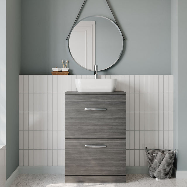 Nuie Athena 2 Drawer Floor Standing Vanity Unit With Worktop – 600mm & 800mm