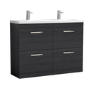 Nuie Athena 1200mm 4 Drawer Floor Standing Twin Vanity Unit With Basin, photo 3