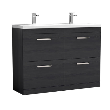Nuie Athena 1200mm 4 Drawer Floor Standing Twin Vanity Unit With Basin, photo 3