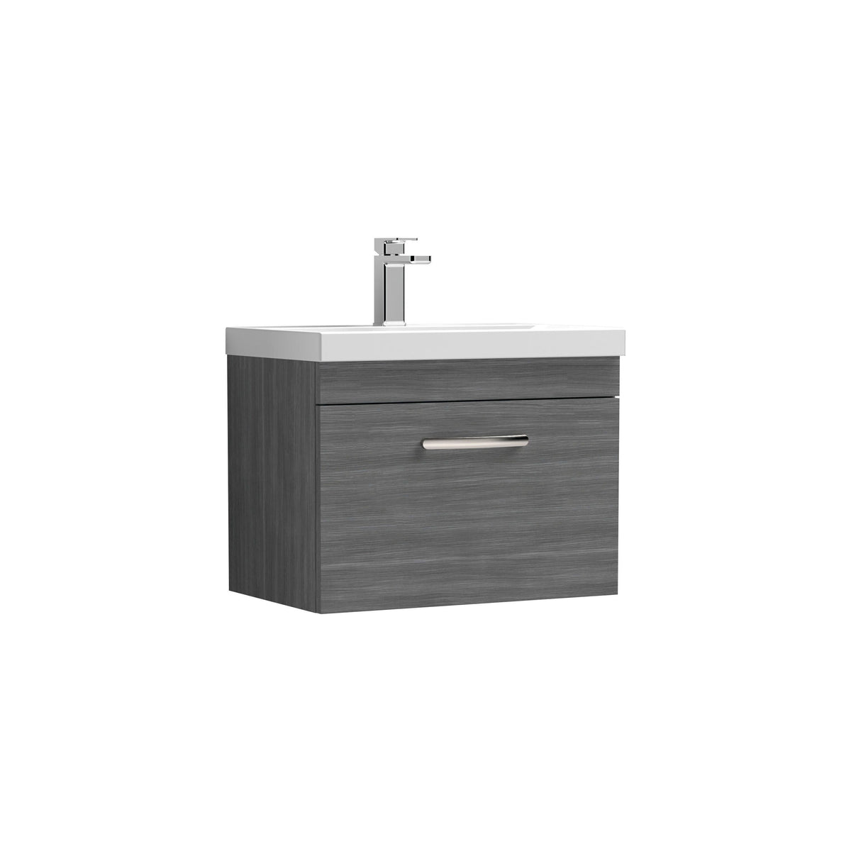 Nuie Athena 1 Drawer Wall Hung Vanity Unit With Basin – 500mm, 600mm & 800mm, photo 7