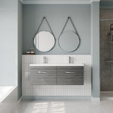 Nuie Athena 1200mm 2 Drawer Wall Hung Twin Vanity Unit With Basin