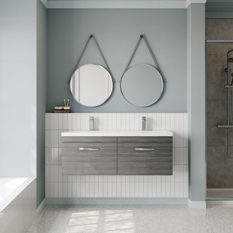Nuie Athena 1200mm 2 Drawer Wall Hung Twin Vanity Unit With Basin