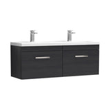 Nuie Athena 1200mm 2 Drawer Wall Hung Twin Vanity Unit With Basin, photo 3