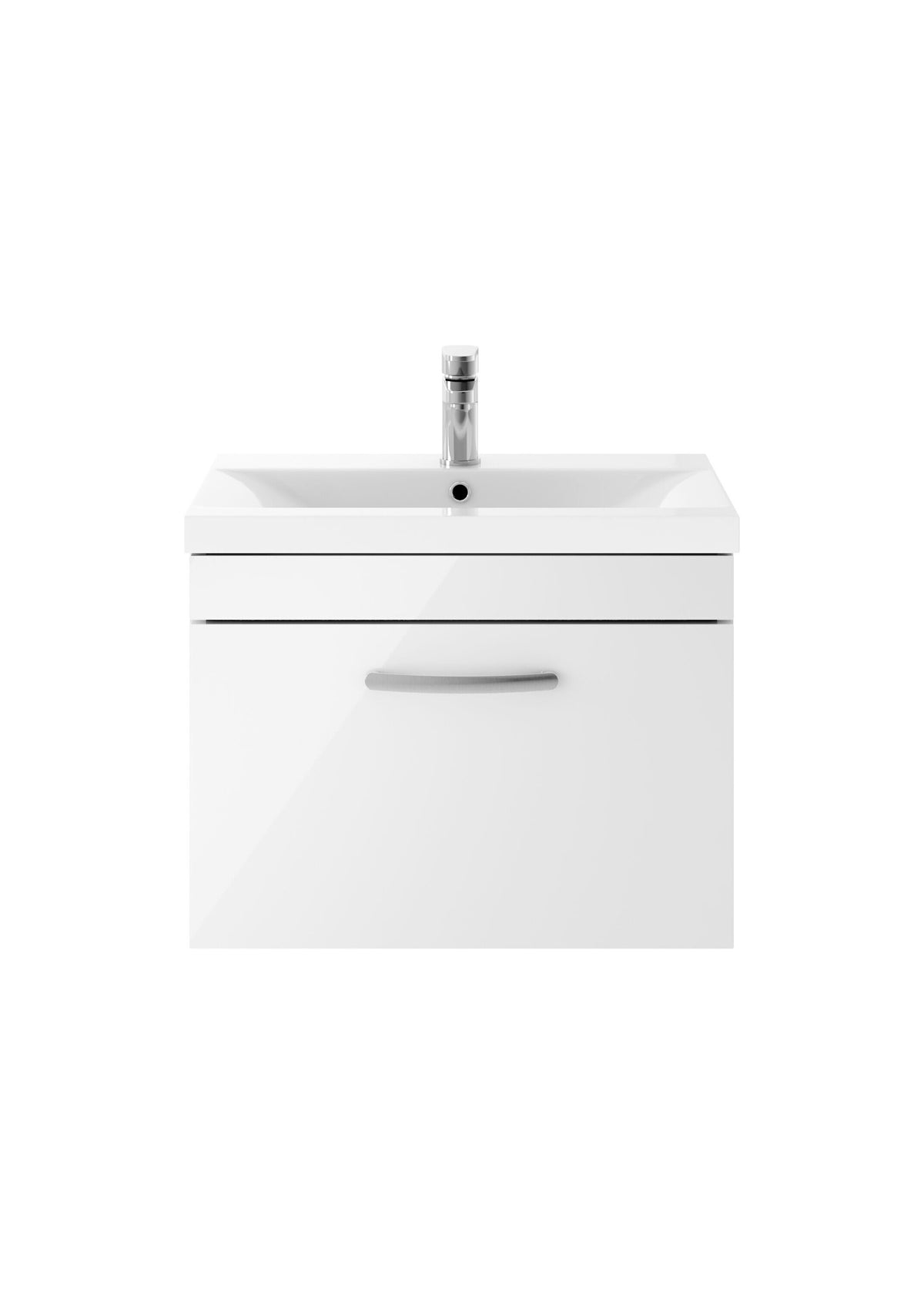 Nuie Athena 1 Drawer Wall Hung Vanity Unit With Basin – 500mm, 600mm & 800mm, photo 4