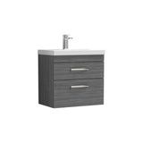Nuie Athena 2 Drawer Wall Hung Vanity Unit With Basin – 500mm, 600mm & 800mm, photo 2