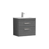 Nuie Athena 2 Drawer Wall Hung Vanity Unit With Basin – 500mm, 600mm & 800mm, photo 6