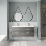 Nuie Athena 1200mm 4 Drawer Wall Hung Twin Vanity Unit With Basin