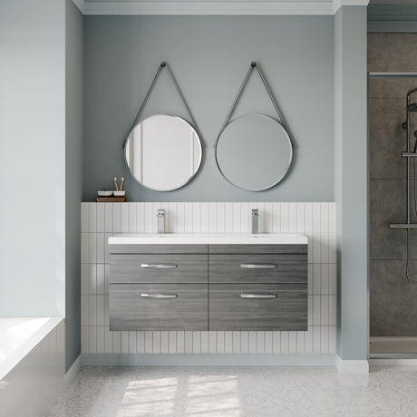 Nuie Athena 1200mm 4 Drawer Wall Hung Twin Vanity Unit With Basin